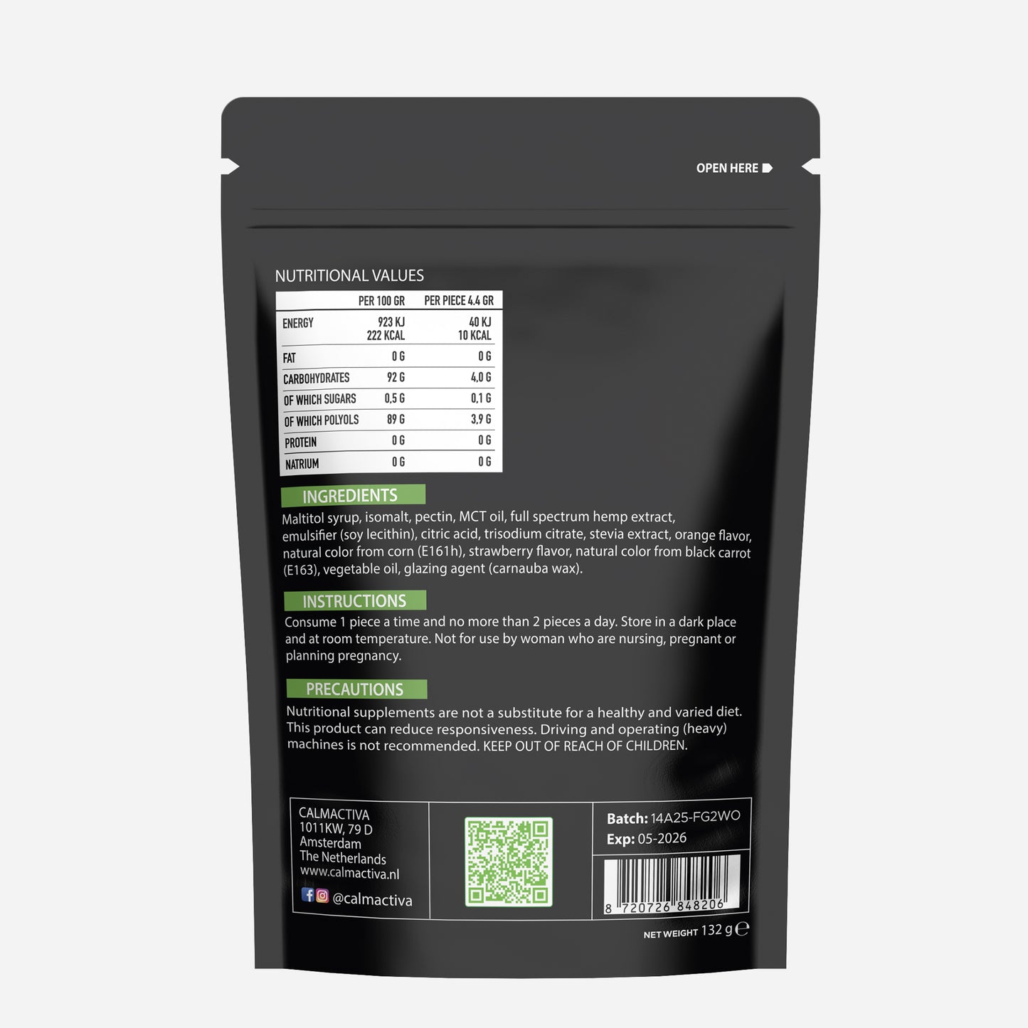 Calmactiva CBD+ Gummies Strawberry & Orange 30 p 15 mg - CalmActiva