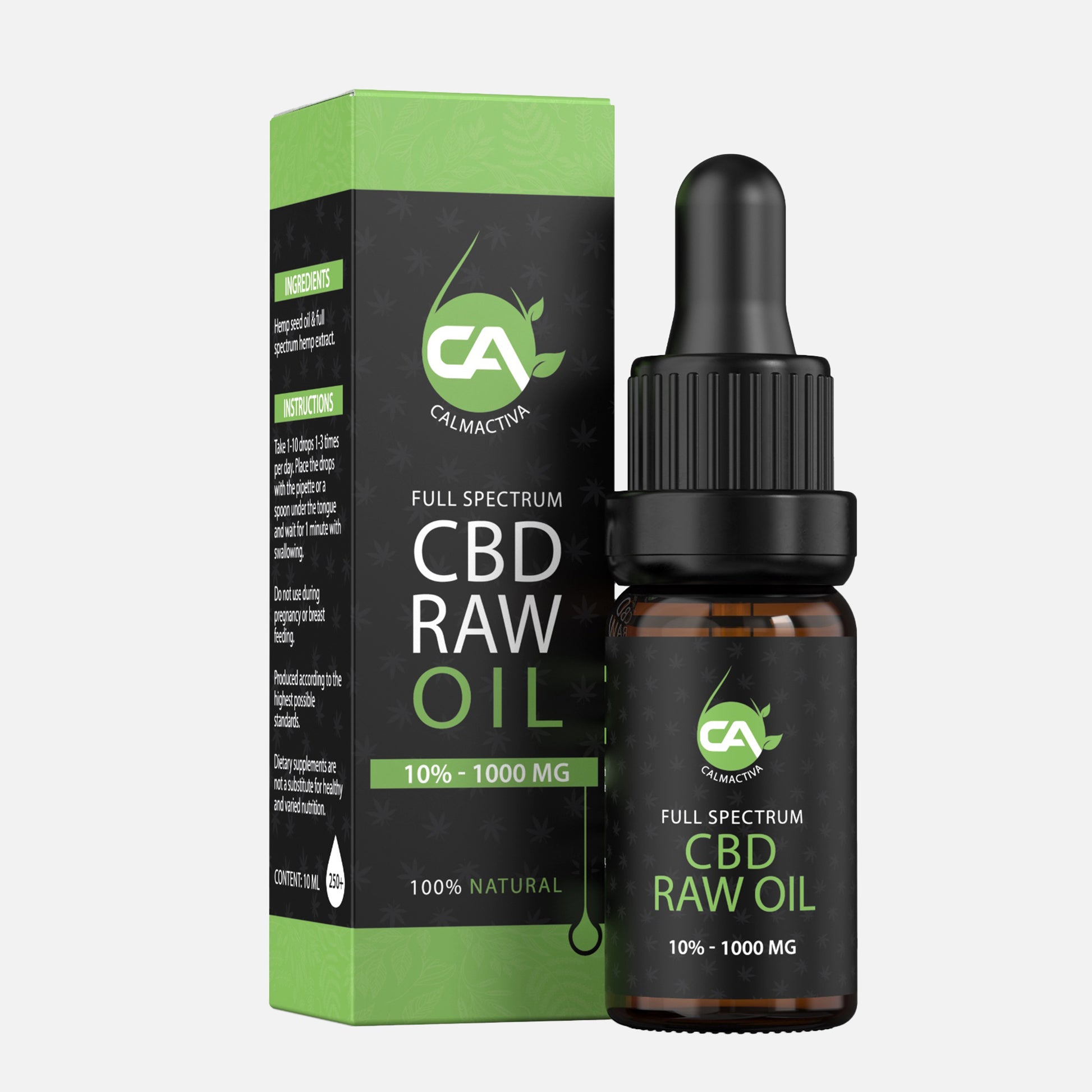 Calmactiva Hennep-olie RAW 10% (1000 mg) – 10 ml - CalmActiva