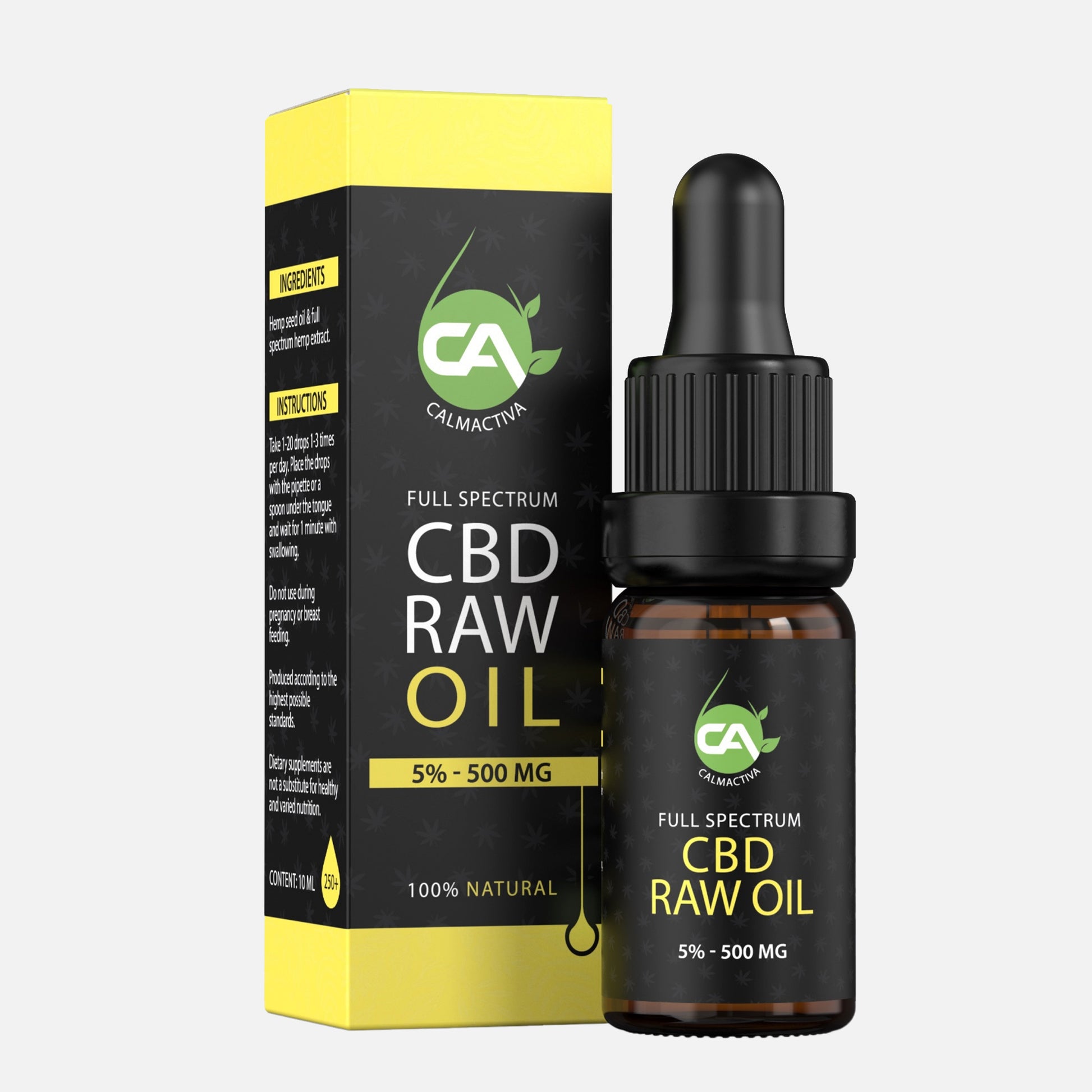 Calmactiva Hennep-olie RAW 5% (500 mg) – 10 ml - CalmActiva